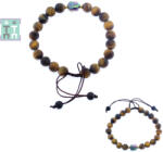  Bratara Ochi de Tigru cu Hematit Cap de Buddha - Diametru 55 mm - Rotunda - 8-9 x 8-9 mm - 1 Buc