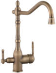 Getwell Heron, 2 karos, 3 utas Konyhai csap víztisztítókhoz Antikolt hatású bronz színben (GW222A)