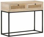 vidaXL Masă consolă, 100x35x76 cm, lemn masiv mango/trestie naturală (323512)