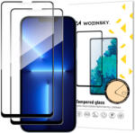 Wozinsky 2x edzett üveg teljes felületen ragasztós szuper kemény képernyővédő teljes fedett keretes tokbarát iPhone 13 Pro max fekete