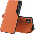 Hurtel Eco Leather View tok Elegáns flipes kihajtható tok Type tok Kúpszállás iPhone 13 Mini Narancssárga