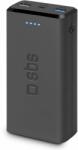SBS - PowerBank 20 000 mAh, 2x USB, Micro-USB, fekete
