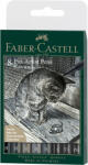 Faber Marker cerneala negru si gri FABER-CASTELL Pitt Artist Pen Black and Grey, 8 buc/set, FC167171