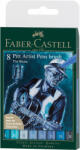 Faber Marker cerneala albastru FABER-CASTELL Pitt Artist Pen Brush The Blues, 8 buc/set, FC167173