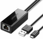 UGREEN USB külső hálózati adapter Chromecast + kábel 1m, fekete