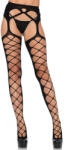 Leg Avenue Diamond net opaque stockings, black, O/S - intimshop