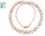  Colier din Cuart Roz Disc Fatetat 2-7 x 3-11 mm - Accesorii Gold Filled