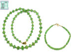  Colier din Granat Verde Rotund Fatetat 4x4 mm - Accesorii de Argint 925 - 1 Buc