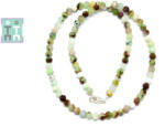  Colier din Crisopraz Verde Rotundt Fatetat 5x5 mm - Accesorii Argint 925