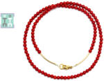  Colier din Coral Rosu Rotund 4x4 mm - Accesorii Gold Filled