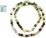  Colier din Crisopraz Verde Rotundt Fatetat 5-5, 9 mm - Accesorii Gold Filled - Argint 925