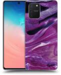 Picasee Husă transparentă din silicon pentru Samsung Galaxy S10 Lite - Purple glitter