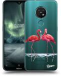 Picasee Husă transparentă din silicon pentru Nokia 7.2 - Flamingos couple