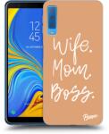 Picasee Husă transparentă din silicon pentru Samsung Galaxy A7 2018 A750F - Boss Mama