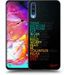 Picasee Husă neagră din silicon pentru Samsung Galaxy A70 A705F - Motto life