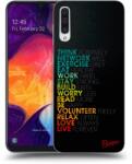 Picasee Husă neagră din silicon pentru Samsung Galaxy A50 A505F - Motto life