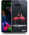 Picasee Husă transparentă din silicon pentru LG G8s ThinQ - Flamingos couple