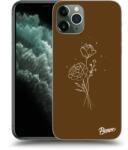 Picasee Husă transparentă din silicon pentru Apple iPhone 11 Pro - Brown flowers