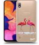 Picasee Husă transparentă din silicon pentru Samsung Galaxy A10 A105F - Flamingos couple