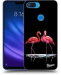 Picasee Husă neagră din silicon pentru Xiaomi Mi 8 Lite - Flamingos couple