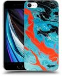 Picasee Husă neagră din silicon pentru Apple iPhone SE 2020 - Blue Magma