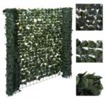 Wohnen Műsövény erkélyre kerítésre belátásgátló 300x100 cm zöld műlevelek takaró háló élethű szőtt levelekkel sötét színű