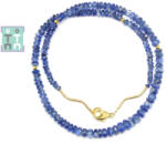  Colier din Kyanit Albastru Disc Fatetat 2-3 x 3-6 mm - Accesorii Gold Filled - Argint 925