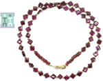  Colier din Granat Patrat Fatetat 4x4 mm - Accesorii Gold Filled - 1 Buc