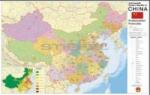 Stiefel Kína irányítószámos térképe fóliás-fémléces