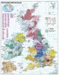 Stiefel Nagy-Britannia irányítószámos térképe, tűzhető, keretes