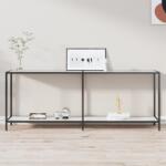 vidaXL Masă consolă, alb, 200x35x75, 5 cm, sticlă securizată (331708)