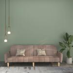 vidaXL Canapea extensibilă cu 2 locuri, gri taupe, material textil (337365) Canapea