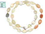  Colier din Piatra Lunii Mixt Oval Fatetat - 7-8 x 6-7 mm - Accesorii Argint 925 - 1 Buc