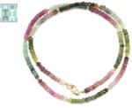  Colier din Turmalina Mixt Disc Fatetat - 1, 2-2 x 3-4 mm - Accesorii Gold Filled - 1 Buc