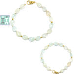  Bratara Acvamarin Diametru 52 mm - Oval Fatetat 7-10 x 6-7 mm - Accesorii Gold Filled - 1 Buc