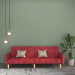vidaXL Canapea extensibilă cu 2 locuri, roșu vin, material textil (337364) Canapea