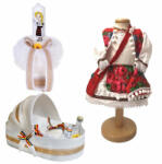  Set traditional lumanare botez cu trusou botez landou si costum traditional pentru Fetita Denikos® 982 NIK5411 (NIK5411)