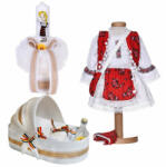  Set rochita populara de fete cu trusou botez landou si lumanare cu decor traditional Denikos® 1056 NIK5513 (NIK5513)