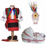  Set costum popular Fete cu trusou botez landou si lumanare decor traditional Denikos C9276 - NIK5526 (NIK5526)
