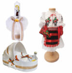  Pachet traditional trusou botez si lumanare botez fetite cu costum traditional in cutie landou Denikos® 985 NIK5414 (NIK5414)