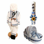  Set costum popular Baiat cu lumanare personalizata si trusou botez in decor traditional Denikos® C9008 NIK5446 (NIK5446)