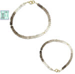  Bratara Cuart Fumuriu Diametru 54 mm - Disc Fatetat 2-3 x 4-5 mm - Accesorii Gold Filled - 1 Buc