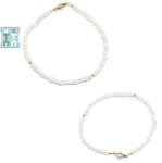  Bratara Onix Alb Disc Fatetat 2-3 x 3-4 mm - Accesorii Gold Filled - Diametru 54 mm - 1 Buc