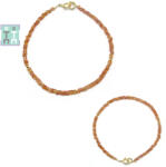  Bratara Safir Orange Diametru 54 mm - Disc Fatetat 1-1, 8 x 2-2, 8 mm - Accesorii Gold Filled - 1 Buc