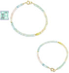  Bratara Acvamarin cu Morganit Diametru 52 mm - Disc Fatetat 1, 6-3 x 4 mm - Accesorii Gold Filled - 1 Buc