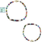 Bratara Tip Mala din Cuart Mixt Natural Rotunda 4x4 mm - 1 Buc