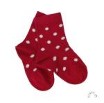 Popolini Iobio - piros pöttyös zokni (094110-34-40317)