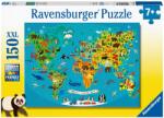 Ravensburger Puzzle Harta Lumii Cu Animale, 150 Piese - Rvspc13287 (rvspc13287) Puzzle