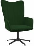 vidaXL Scaun de relaxare, verde închis, catifea (327701)