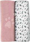Beaba Scutece textile din bumbac de muselină Bolte 2 Swadlles 120 cm Beaba Old Pink/Floral Campaign set 2 bucăți de la 0 luni (BE920390)